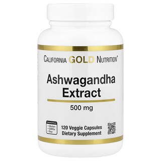 California Gold Nutrition, Ashwagandha, 500 mg, 120 Veggie Kapslar