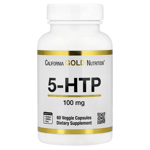 California Gold Nutrition 5-HTP, 100 mg, 60 Veggie Capsules