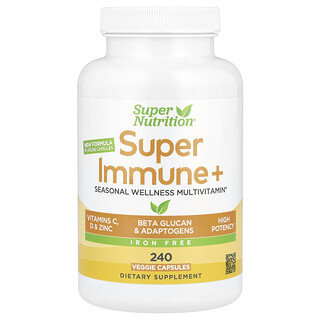 Super Nutrition, 超级机体抵抗 + 复合维生素，无铁，240 粒素食胶囊