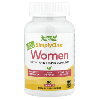 Super Nutrition, SimplyOne®, Suplemento multivitamínico más supercomplejos para mujeres, 90 comprimidos