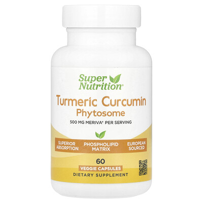 Super Nutrition Turmeric Curcumin Phytosome Meriva® 500 mg 60 Veggie Capsules