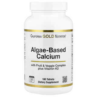 California Gold Nutrition, Algae-Based Calcium with Calcium,Vitamin D3, and Magnesium, Calcium aus Algen mit Calcium, Vitamin D3 und Magnesium, Bio-Erdbeere, -Himbeere und -Heidelbeere, 180 Tabletten