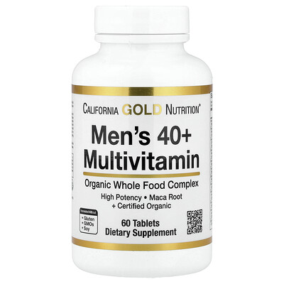Product Image for California Gold Nutrition, Organic Whole Food Men's 40+ Multivitamin with Organic Amla Extract, Organic Sunflower Extract, Organic Moringa Extract,