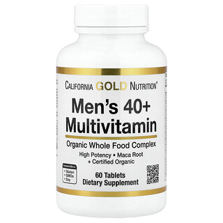 California Gold Nutrition, 40 岁以上男性有机全食多维生素，60 片