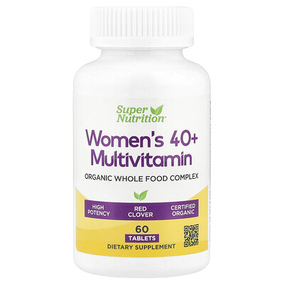 Product Image for Super Nutrition, Organic Whole Food Women's 40+ Multivitamin with Organic Amla Extract, Organic Sunflower Extract, Organic Moringa Extract, and