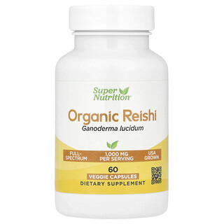 Super Nutrition, 有机灵芝，1 克，60 粒胶囊（每粒胶囊 0.5 克）