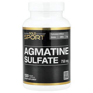 California Gold Nutrition, Agmatin Sulfat, 750 mg, 120 Kapsul Nabati