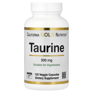 California Gold Nutrition, Taurine, 120 Veggie Capsules (500 mg per Capsule)