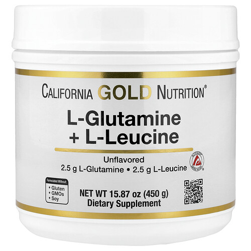 California Gold Nutrition L-グルタミン + L-ロイシン 無香料 450g