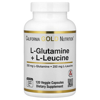 California Gold Nutrition, L-Glutamine + L-Leucine, 120 plantaardige capsules