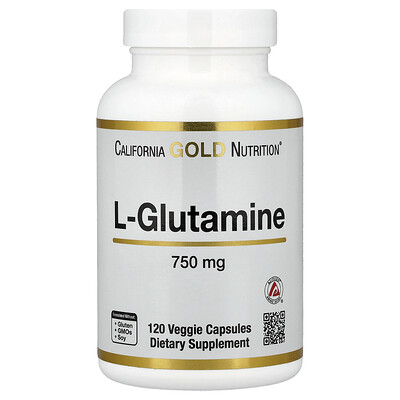 California Gold Nutrition, L-glutamina, 750 mg, 120 cápsulas vegetales