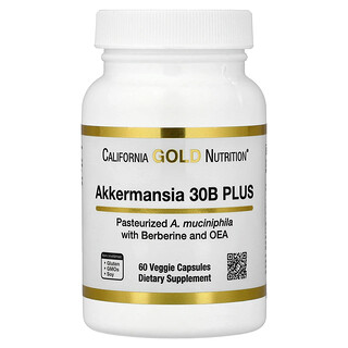 California Gold Nutrition, Akkermansia 30B PLUS with Berberine Phospholipid Matrix, and OEA, Akkermansia muciniphila mit Berberin-Phospholipid-Matrix und Oleoylethanolamid (OEA), 60 pflanzliche Kapseln