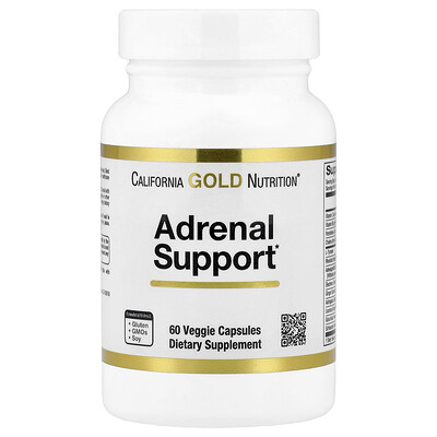 Product Image for California Gold Nutrition, Adrenal Support with L-Tyrosine, Rhodiola Extract, Ashwagandha Extract, and Eleuthero Extract, 60 Veggie Capsules