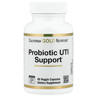 California Gold Nutrition, Refuerzo probiótico para infecciones urinarias (ITU) con fructooligosacáridos, extractos de arándano rojo y alcaparra, y mezcla digestiva exclusiva, 60 cápsulas vegetales