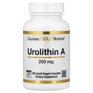 California Gold Nutrition, Urolitina A, 250 mg, 60 cápsulas vegetales con contenido líquido