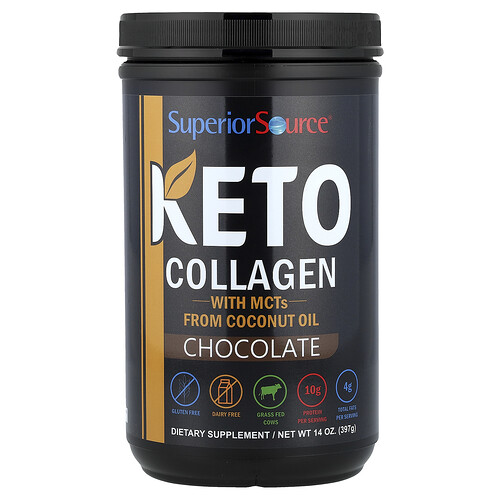 Superior Source Superior Source, Keto Collagen Powder with MCTs, Chocolate, 14 oz (397 g)