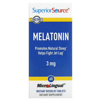 

Superior Source Melatonin 3 mg 60 MicroLingual Instant Dissolve Tablets