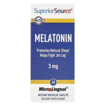 Superior Source Melatonin 3 mg 60 MicroLingual Instant Dissolve Tablets