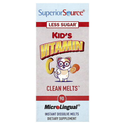 Superior Source, Vitamina C para niños, Clean Melts™, Naranja, 90 Melts de disolución instantánea MicroLingual®