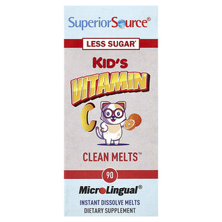 Superior Source, Vitamine C pour enfants, Clean Melts™, Orange, 90 Melts à dissolution instantanée MicroLingual®