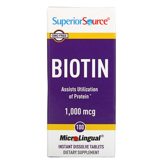 Superior Source, Biotina, 1000 mcg, 100 tabletas MicroLingual de disolución instantánea