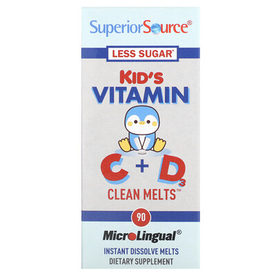 Superior Source  Kid's Vitamin C + D Clean Melts  90 Instant Dissolve Melts