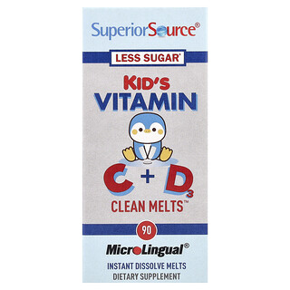 Superior Source, Kids' Vitamin C + D Clean Melts, 90 Instant Dissolve Melts