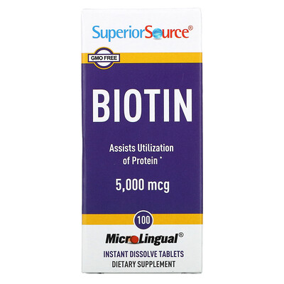 Superior Source Biotin, 5,000 mcg, 100 Tablets
