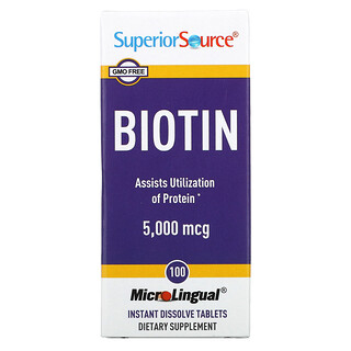 Superior Source, Biotin, 5,000 mcg, 100 Tablets