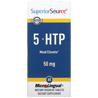 Superior Source, 5-HTP、50mg、MicroLingual（マイクロリンガル）即溶性タブレット60粒