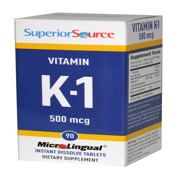 Superior Source, Vitamin K1, 500 mcg, 90 Microlingual Instant Dissolve