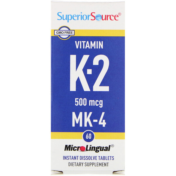 Superior Source, Vitamin K2, 500 mcg, 60 MicroLingual sofort lösliche Tabletten