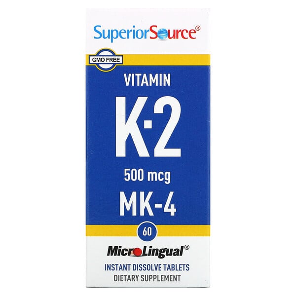 Vitamin K-2, 500 mcg, 60 MicroLingual Instant Dissolve Tablets