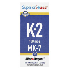 Вітамін K2, 100 мкг, 60 миттєво розчинних таблеток MicroLingual®
