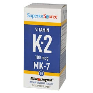 Superior Source, Vitamin K-2, 100 mcg, 60 Microlingual Instant Dissolve Tablets