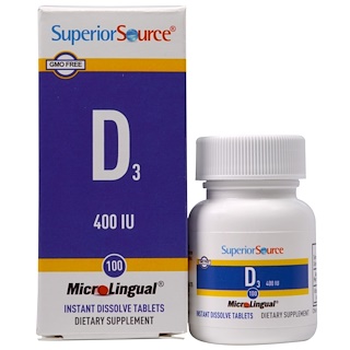 Superior Source, D3, 400 IU, 100 MicroLingual Instant Dissolve Tablets