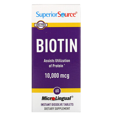 Superior Source Biotin, 10,000 mcg, 60 Instant Dissolve Tablets