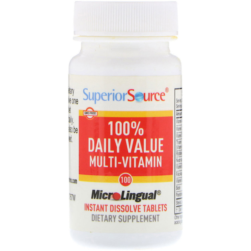 Superior Source, 100 Daily Value MultiVitamin, 100 MicroLingual