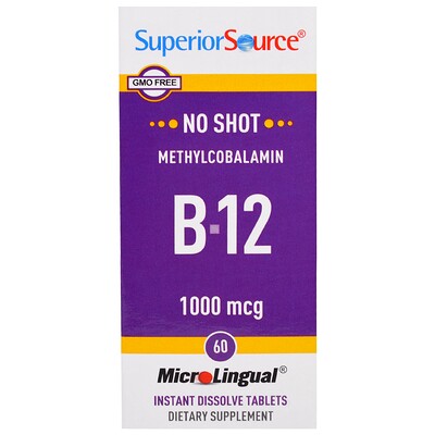Метилкобаламин B-12, 1000 мкг, 60 быстрорастворимых таблеток MicroLingual метилкобаламин b 12 1000
