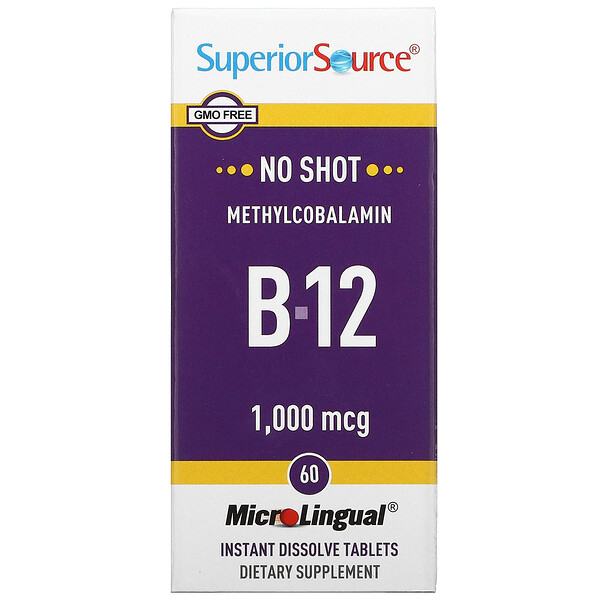 Метилкобаламин B-12, 1000 мкг, 60 быстрорастворимых таблеток MicroLingual