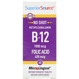 Отзывы о Супер Сорс, Methylcobalamin B-12, 1000 mcg, Folic Acid 400 mcg, 60 MicroLingual Instant Dissolve Tablets
