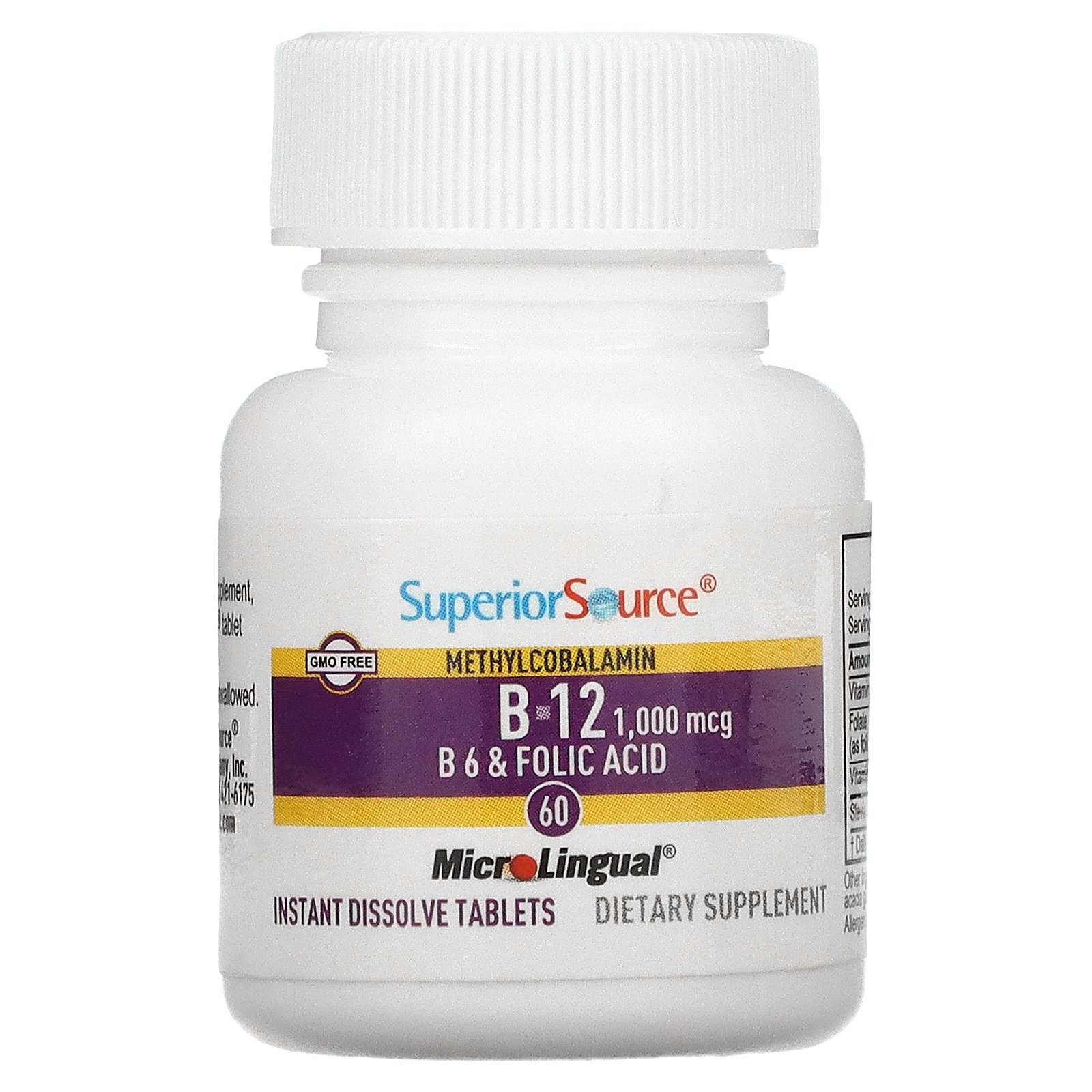 Superior Source Methylcobalamin B 12 B 6 And Folic 60 Microlingual