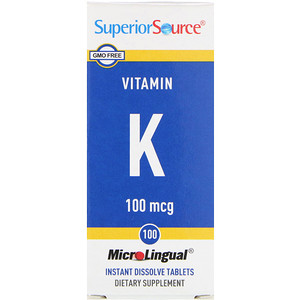 Отзывы о Супер Сорс, Vitamin K, 100 mcg, 100 Microlingual Instant Dissolve Tablets