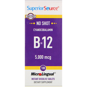 Отзывы о Супер Сорс, Cyanocobalamin B-12, 5,000 mcg, 100 Tablets