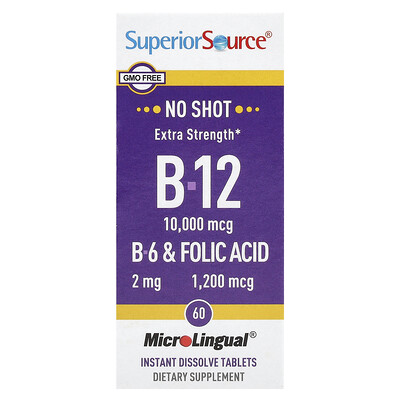 Photos - Other Sports Nutrition Superior Source, B-12, B-6 & Folic Acid, Extra Strength, 60 MicroLingual® Instant Dissolve Tablets SPS-90810 