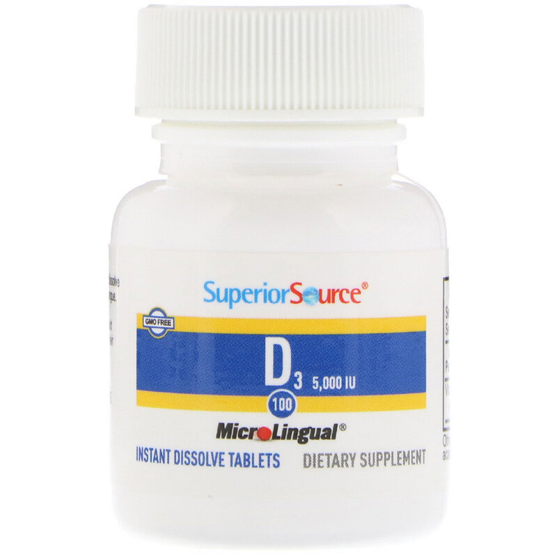 Superior Source, Extra Strength Vitamin D3, 125 mcg (5,000 IU), 100 ...