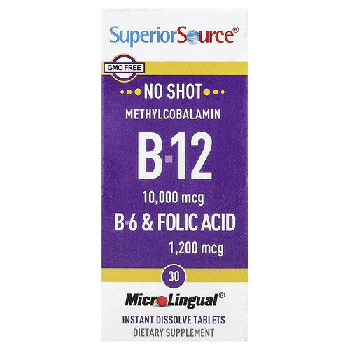 Superior Source, B-12, B-6 & Folic Acid, 30 MicroLingual® Instant Dissolve Tablets