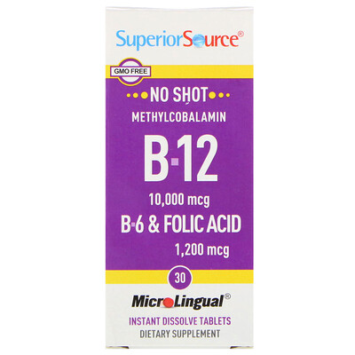 

Superior Source B-12, B-6 & Folic Acid, 30 MicroLingual Instant Dissolve Tablets