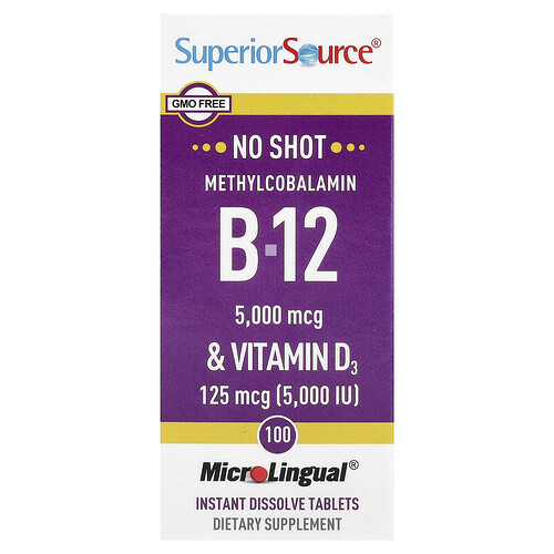 Superior Source, Methylcobalamin B12 und Vitamin D3, 100 MicroLingual-Tabletten