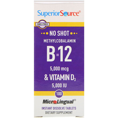 

Superior Source Methylcobalamin B-12 & Vitamin D3, 100 Tablets